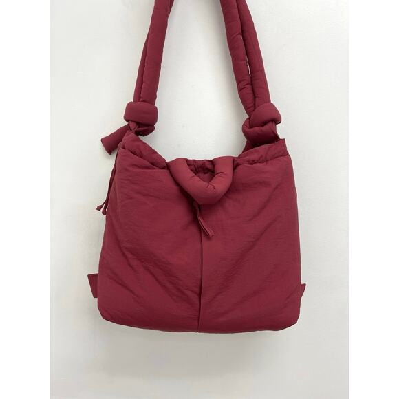 OLEND Ona Soft Bag Nylon Puff Padded Lightweight Convertible Backpack Cherry Red - Picture 4 of 12